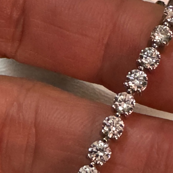 New In Box-Bracelet & Earring Set-Lab Created Diamonds-Silver Plated-7 1/4 in - Picture 4 of 16